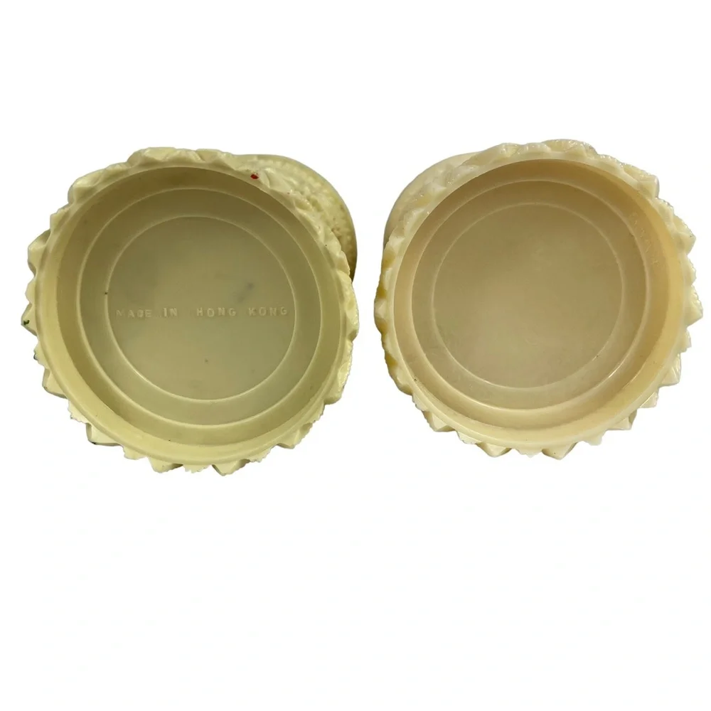 Vintage Vegan Ivory Ornate Hors D'oeuvres 3-Prong Picks Floral Holders Serves 48